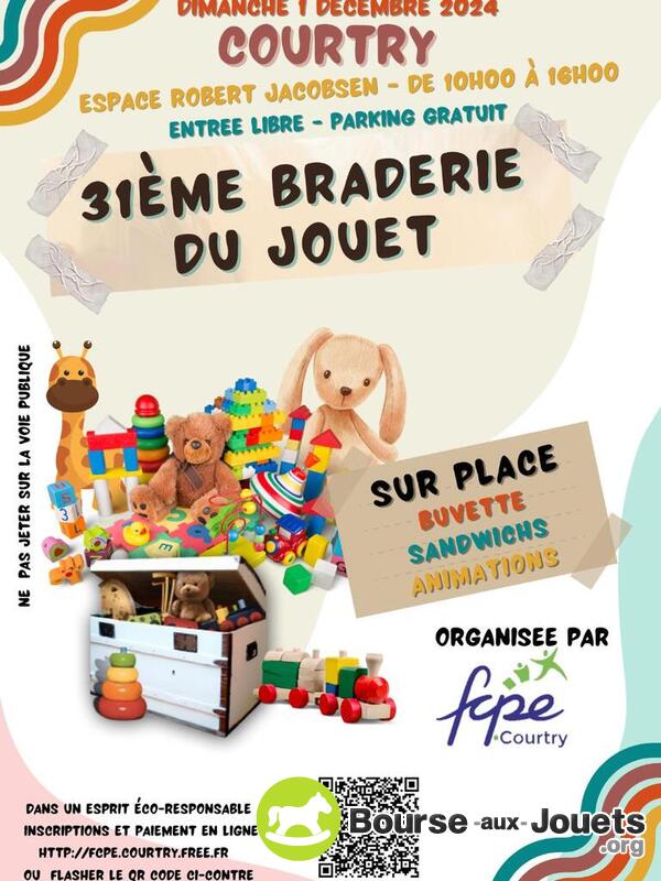 31ème BRADERIE DU JOUET de la FCPE de Courtry