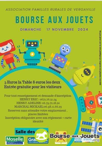 Association Familles Rurales de Vergaville Bourse aux jouets