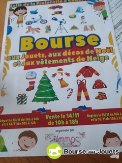 Photo de la bourse aux jouets Bourse aux jouets aux décors de Noël et vêtements de neige