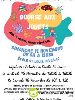 Photo de la bourse aux jouets Bourse aux jouets Ecole saint-Louis Nivillac