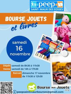 Photo de la bourse aux jouets Bourse aux JOUETS et LIVRES ce samedi 16 novembre 2024