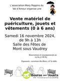 Bourse aux jouets et matériels de puériculture.