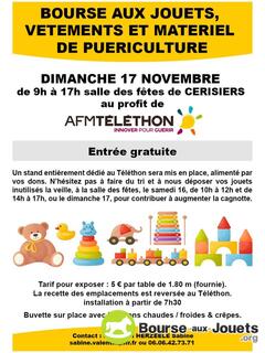 Photo de la bourse aux jouets Bourse aux jouets et puériculture au profit du Téléthon