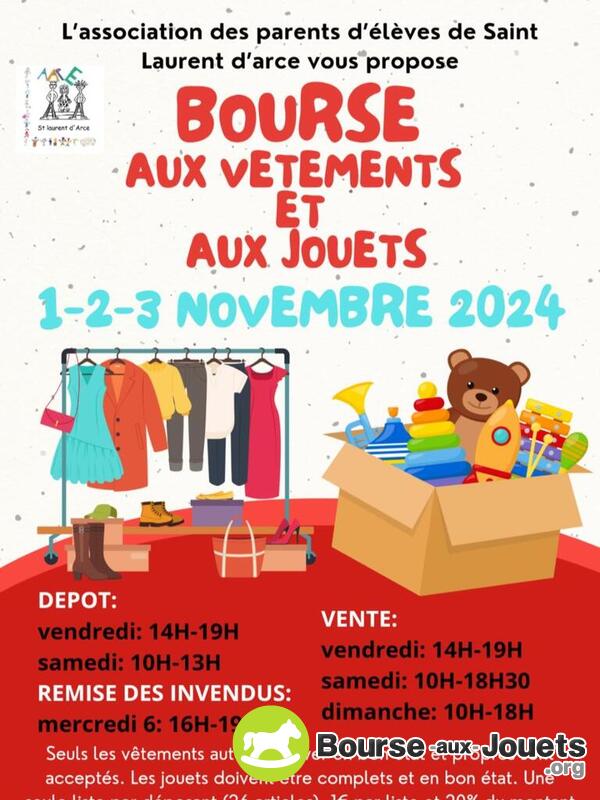 Bourse aux jouets et vêtements du 1er au 3 novembre