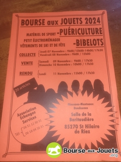 Photo de la bourse aux jouets Bourse aux jouets, puériculture, bibelots, petit électro....