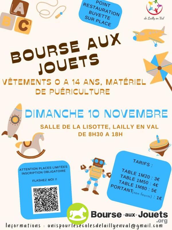 Bourse aux jouets, vêtements de 0 à 14 ans et puériculture