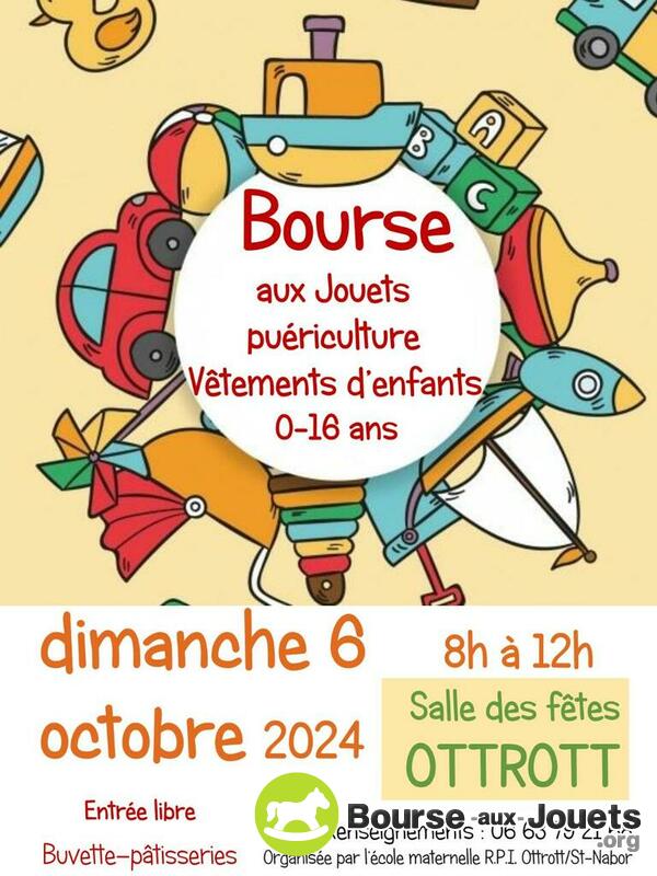 Bourse aux jouets, vêtements d'enfants 0-16 ans puériculture