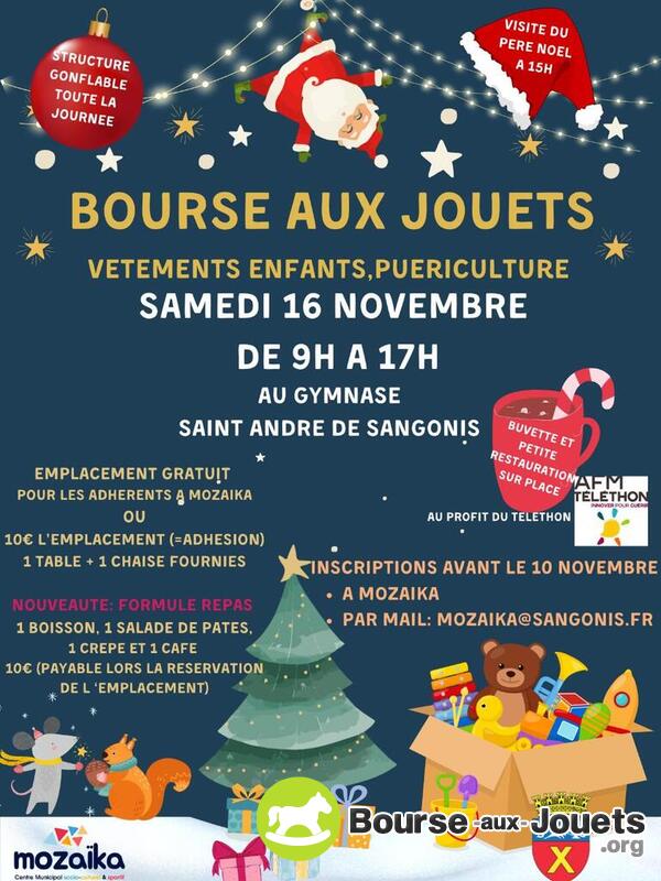 Bourse aux jouets, vêtements enfants, puériculture