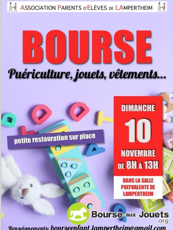 Bourse aux jouets, vêtements et puériculture