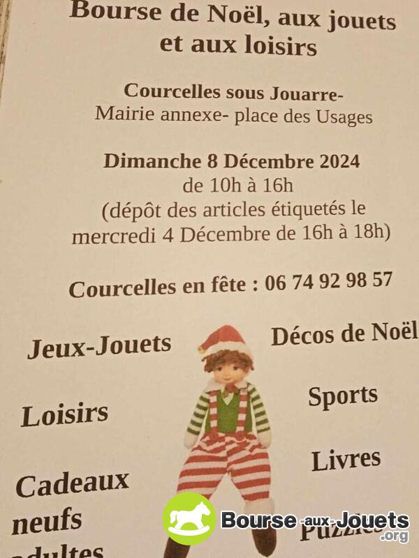 Bourse de Noël, jouets ,loisirs, hameau de Courcelles