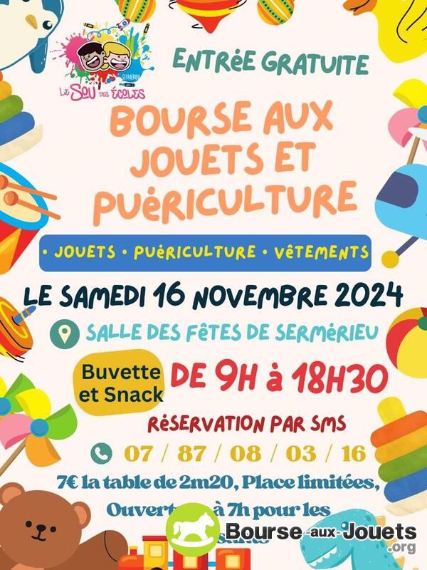 Bourse Puériculture-Jouets-Vêtements (jusqu'à 14 ans)