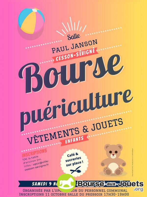 Bourse puériculture, vêtements enfants et jouets.