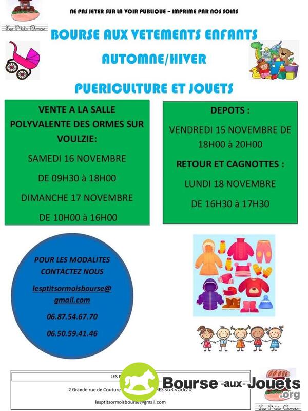 Bourse aux vêtements enfants, jouets et puéricultures