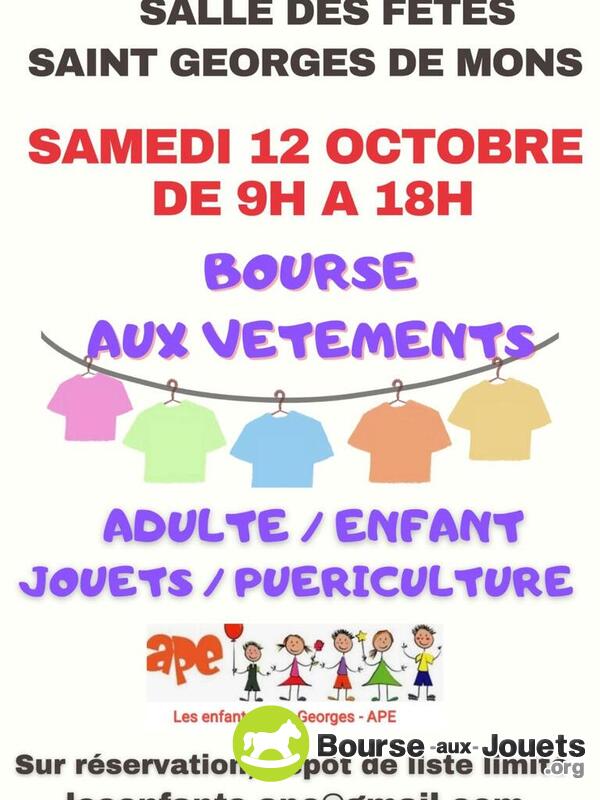 Bourse vêtements jouets et puériculture