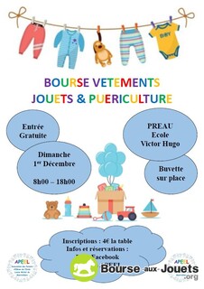 Photo de la bourse aux jouets Bourse aux vêtements, jouets et puériculture APEEL