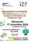 Braderie d'automne vêtements, jouets, matériel puériculture