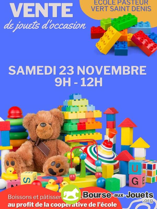 Vente de jouets d'occasion à l'école Pasteur (Vert Saint Den