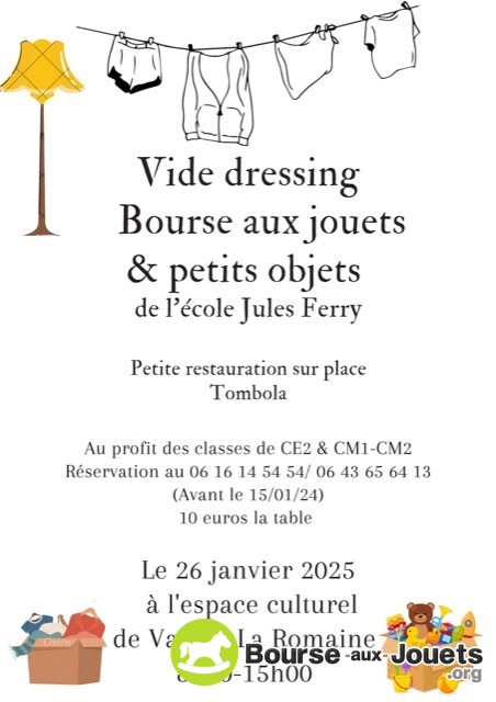 Vide dressing, bourse aux jouets et petit objets.