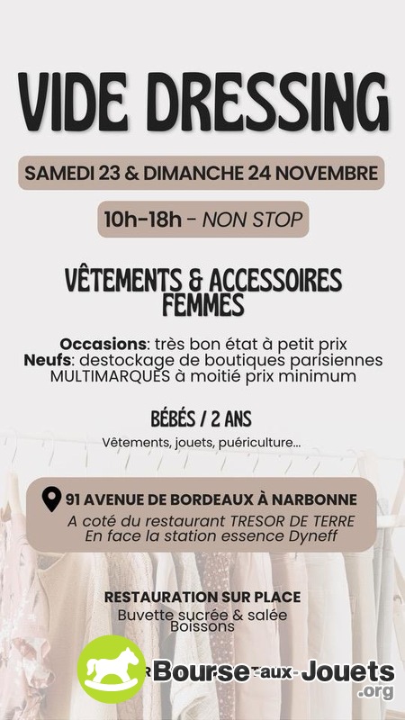 Vide dressing femme, bébé, puériculture