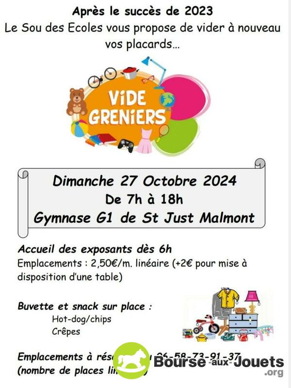 Vide grenier bourse aux jouets organisé par le sou des école