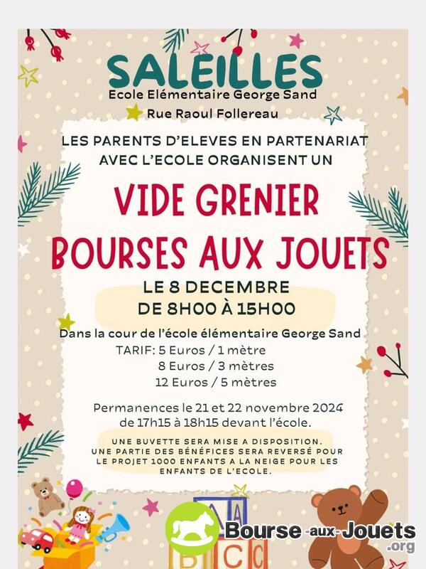 Vide grenier et bourse aux jouets à l’école de Saleilles.