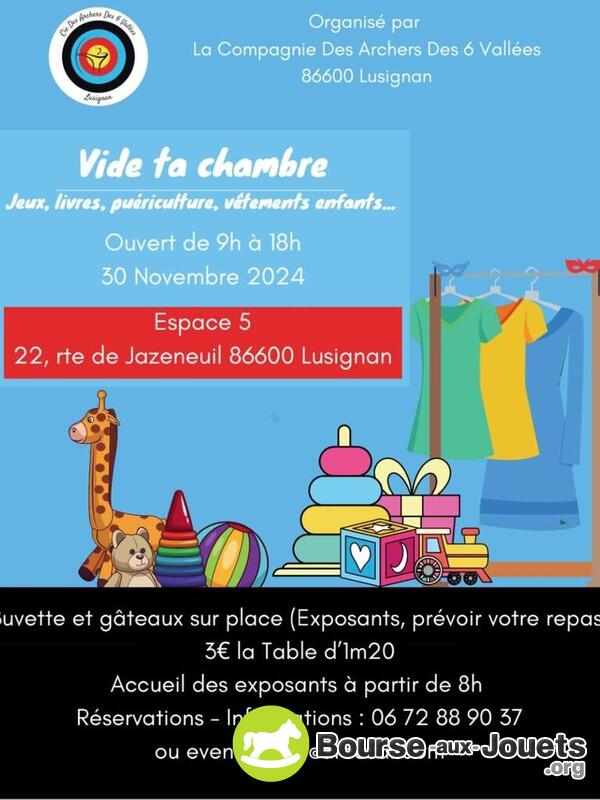 Vide ta chambre (jeux, livres,puériculture, ...)